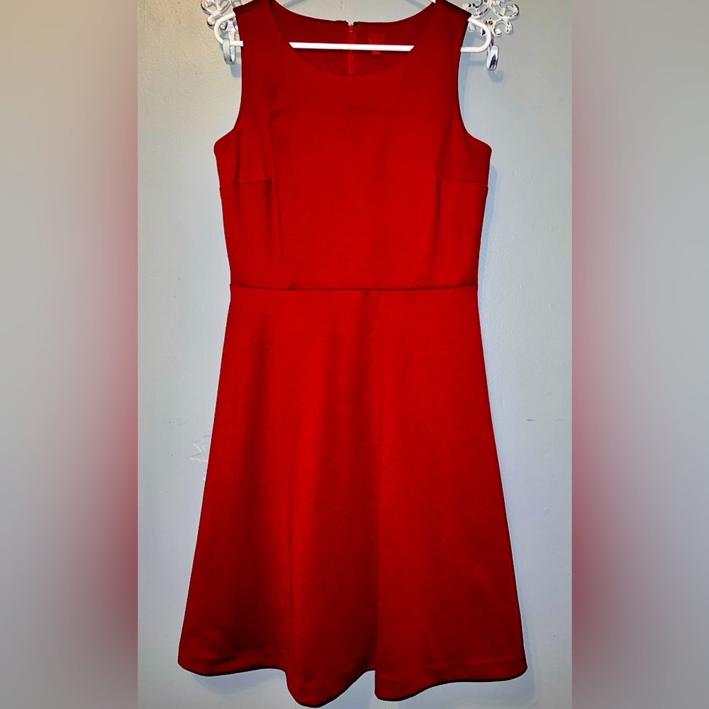 Deep Crimson red lined A-line dress by 212